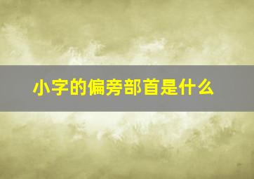 小字的偏旁部首是什么