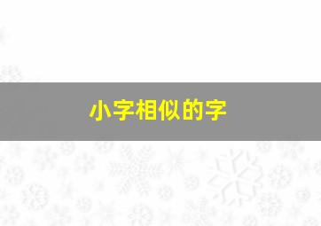 小字相似的字