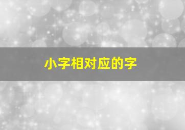 小字相对应的字