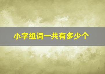 小字组词一共有多少个