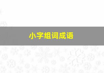 小字组词成语