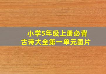 小学5年级上册必背古诗大全第一单元图片