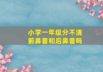 小学一年级分不清前鼻音和后鼻音吗