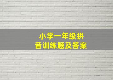 小学一年级拼音训练题及答案