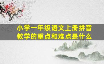 小学一年级语文上册拼音教学的重点和难点是什么