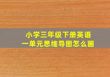 小学三年级下册英语一单元思维导图怎么画