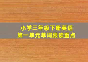 小学三年级下册英语第一单元单词跟读重点