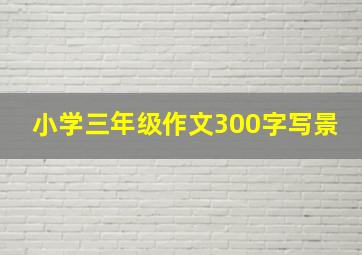 小学三年级作文300字写景