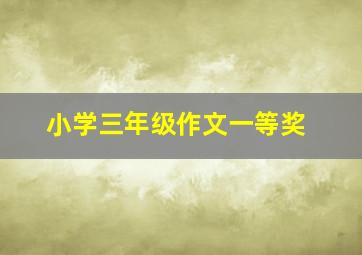 小学三年级作文一等奖