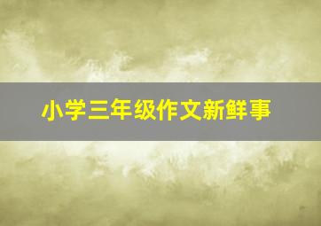 小学三年级作文新鲜事