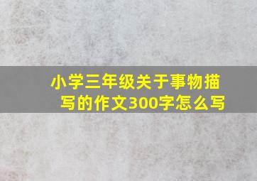 小学三年级关于事物描写的作文300字怎么写