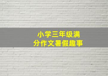 小学三年级满分作文暑假趣事