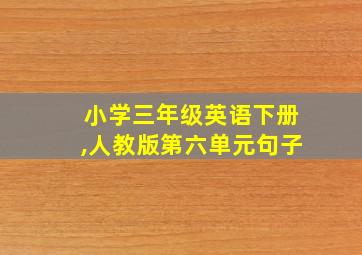 小学三年级英语下册,人教版第六单元句子