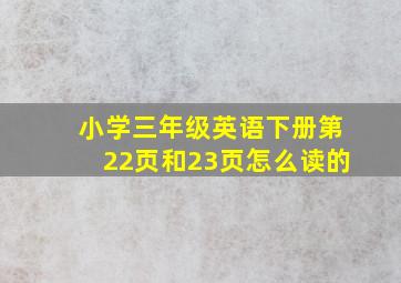 小学三年级英语下册第22页和23页怎么读的