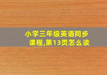 小学三年级英语同步课程,第13页怎么读