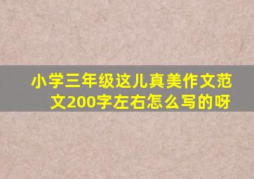 小学三年级这儿真美作文范文200字左右怎么写的呀