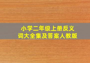 小学二年级上册反义词大全集及答案人教版