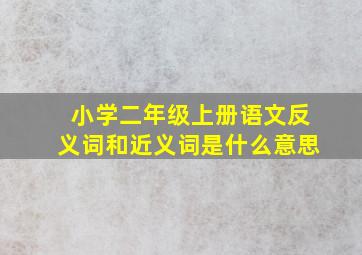 小学二年级上册语文反义词和近义词是什么意思