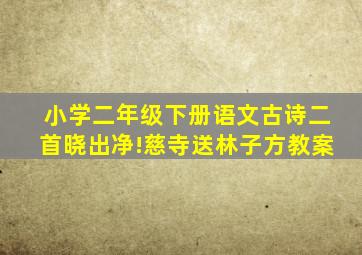 小学二年级下册语文古诗二首晓出净!慈寺送林子方教案