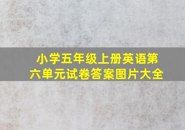 小学五年级上册英语第六单元试卷答案图片大全