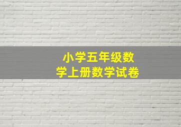 小学五年级数学上册数学试卷