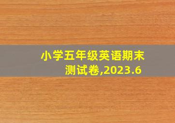 小学五年级英语期末测试卷,2023.6