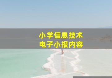 小学信息技术电子小报内容