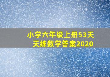 小学六年级上册53天天练数学答案2020