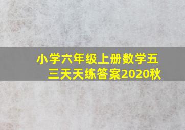 小学六年级上册数学五三天天练答案2020秋