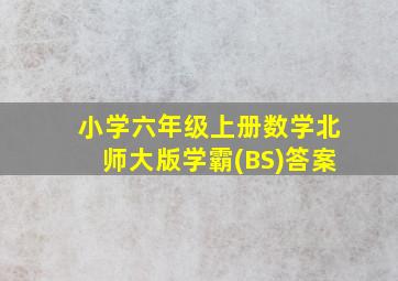 小学六年级上册数学北师大版学霸(BS)答案