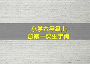 小学六年级上册第一课生字词