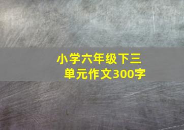 小学六年级下三单元作文300字