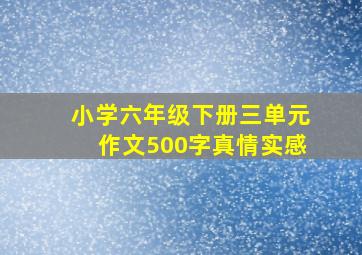 小学六年级下册三单元作文500字真情实感