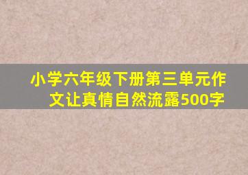 小学六年级下册第三单元作文让真情自然流露500字