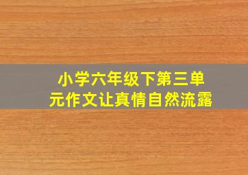 小学六年级下第三单元作文让真情自然流露