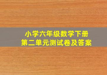 小学六年级数学下册第二单元测试卷及答案