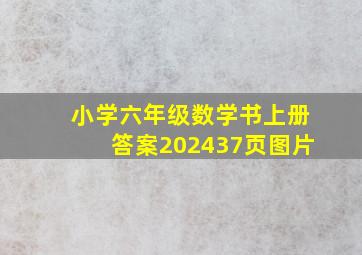 小学六年级数学书上册答案202437页图片