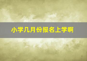 小学几月份报名上学啊