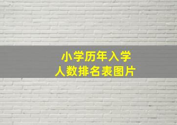 小学历年入学人数排名表图片