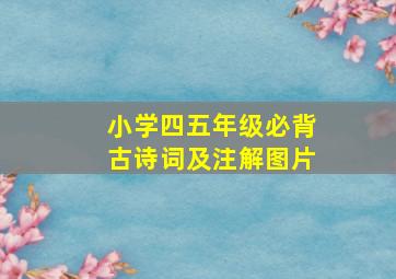 小学四五年级必背古诗词及注解图片