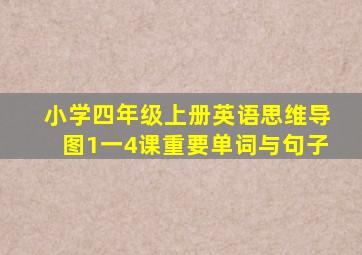 小学四年级上册英语思维导图1一4课重要单词与句子