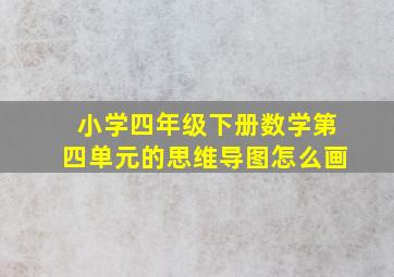 小学四年级下册数学第四单元的思维导图怎么画