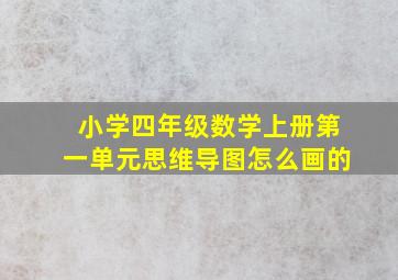 小学四年级数学上册第一单元思维导图怎么画的