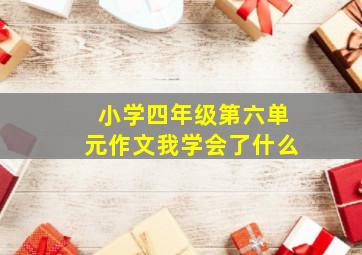 小学四年级第六单元作文我学会了什么