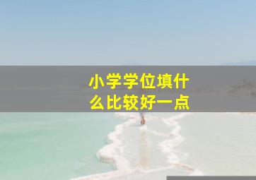 小学学位填什么比较好一点