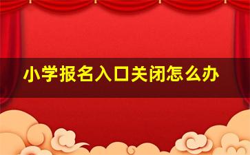 小学报名入口关闭怎么办