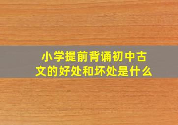 小学提前背诵初中古文的好处和坏处是什么