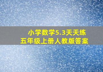 小学数学5.3天天练五年级上册人教版答案