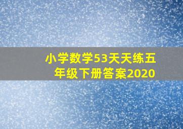 小学数学53天天练五年级下册答案2020