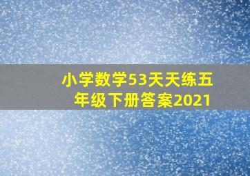 小学数学53天天练五年级下册答案2021